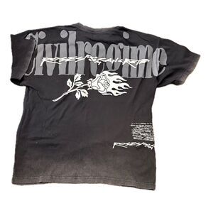 NWT Civil Regime T-Shirt XL Black Roses From Concrete Skeleton Hand Graphic